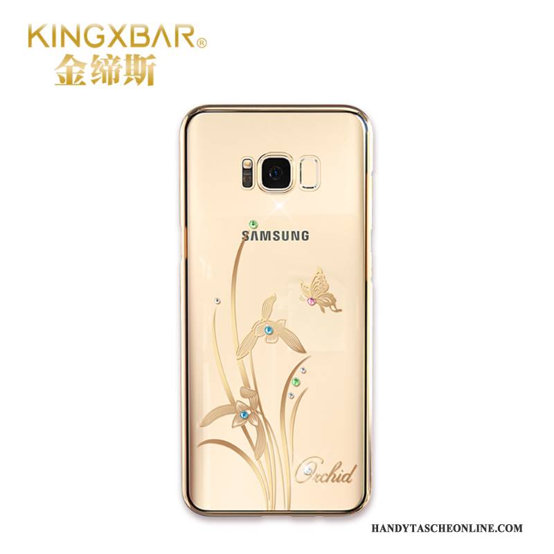 Hülle Samsung Galaxy S8+ Strass Transparent Handyhüllen, Case Samsung Galaxy S8+ Schutz Gold Schlank