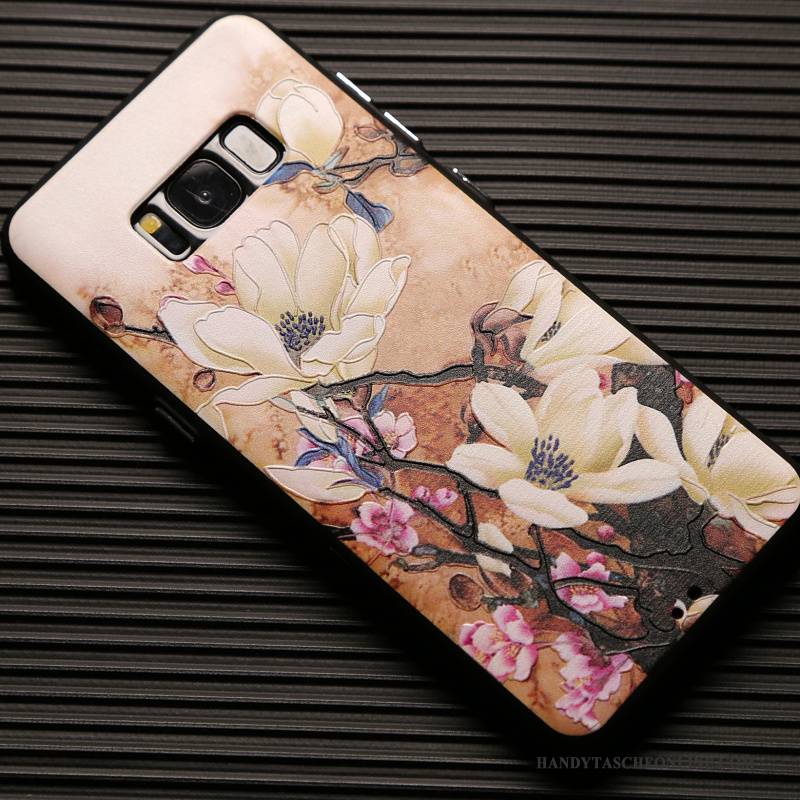 Hülle Samsung Galaxy S8+ Taschen Persönlichkeit Khaki, Case Samsung Galaxy S8+ Prägung Blumen Handyhüllen