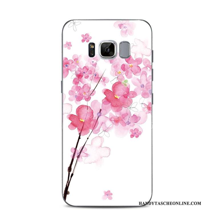 Hülle Samsung Galaxy S8+ Taschen Pfirsichblüten Rosa, Case Samsung Galaxy S8+ Prägung Handyhüllen Anti-sturz