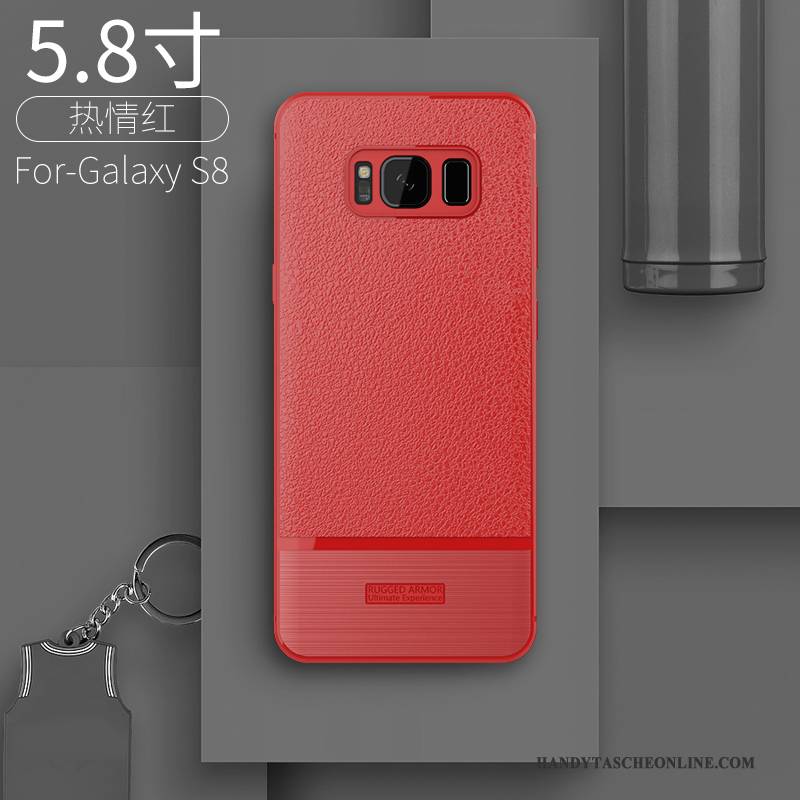 Hülle Samsung Galaxy S8 Taschen Rot Trend, Case Samsung Galaxy S8 Schutz Handyhüllen Anti-sturz