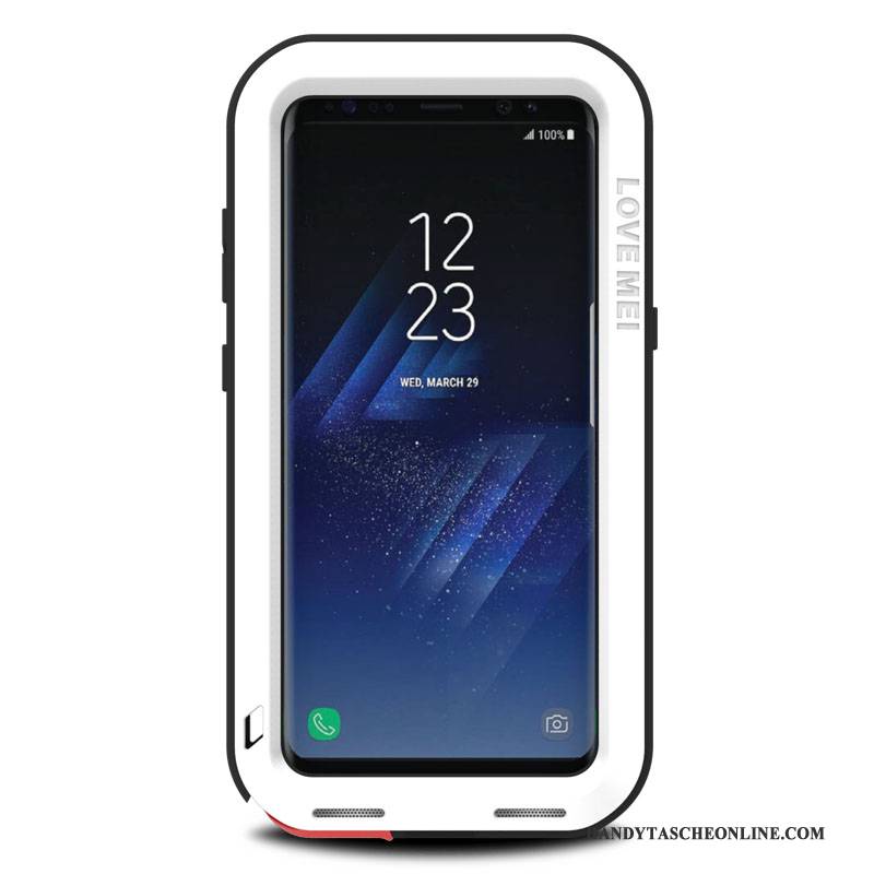 Hülle Samsung Galaxy S8+ Taschen Weiß Drei Verteidigungen, Case Samsung Galaxy S8+ Metall Anti-sturz