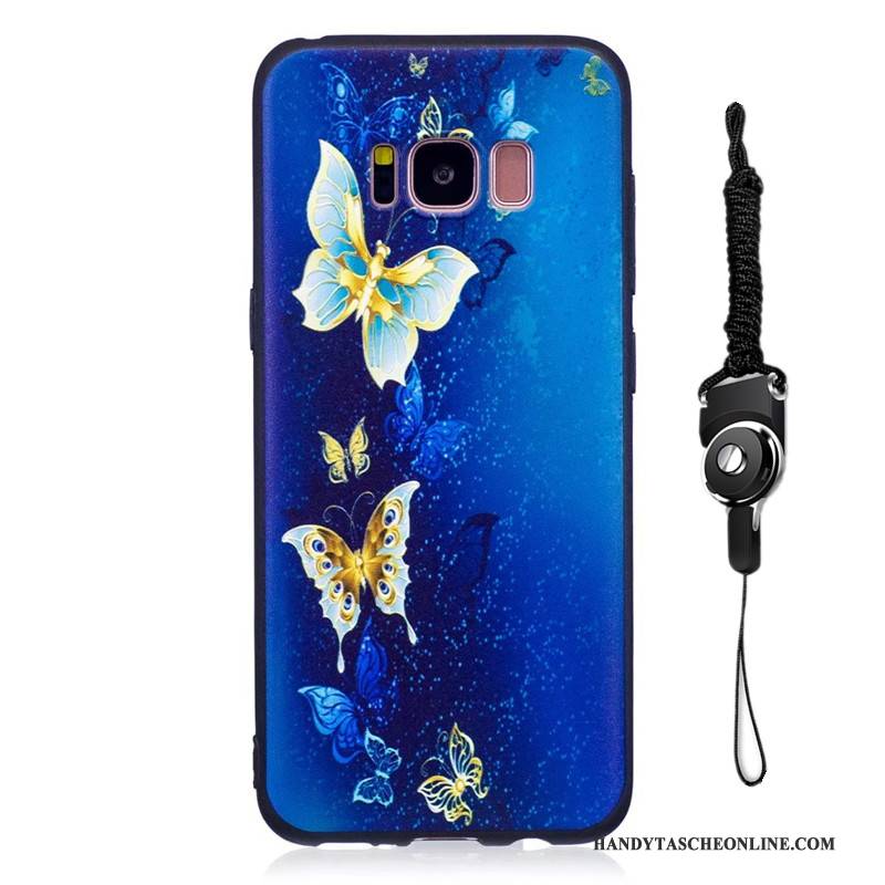 Hülle Samsung Galaxy S8+ Weiche Blau Handyhüllen, Case Samsung Galaxy S8+ Taschen Nubuck