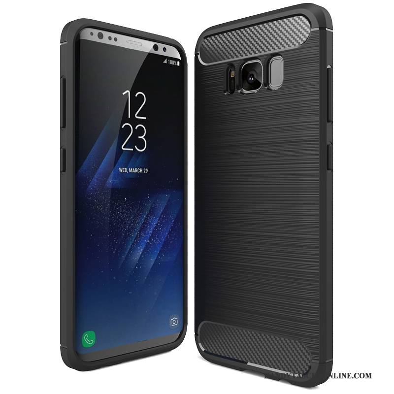 Hülle Samsung Galaxy S8 Weiche Faser Seide, Case Samsung Galaxy S8 Schutz Handyhüllen Schwarz