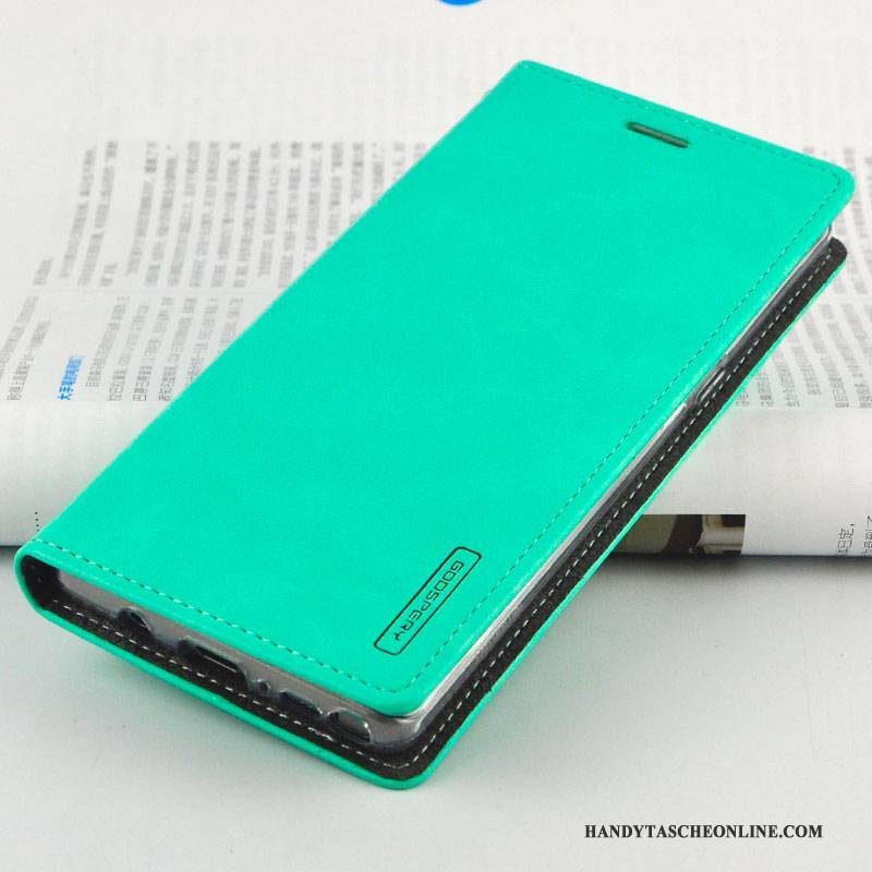 Hülle Samsung Galaxy S9 Folio Handyhüllen Grün, Case Samsung Galaxy S9 Lederhülle Schlank