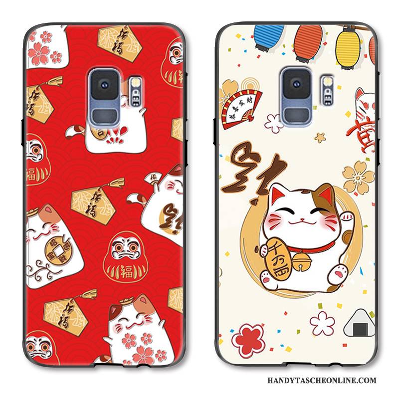 Hülle Samsung Galaxy S9+ Karikatur Festlich Handyhüllen, Case Samsung Galaxy S9+ Schutz Neu Katzen