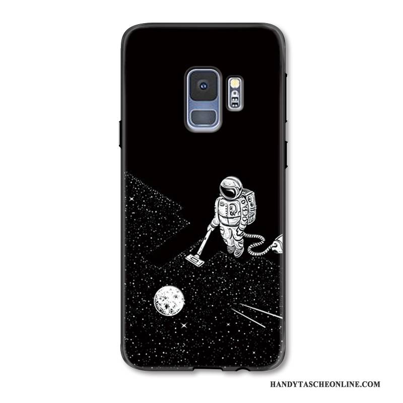 Hülle Samsung Galaxy S9+ Karikatur Persönlichkeit Einfach, Case Samsung Galaxy S9+ Kreativ Schwarz Handyhüllen