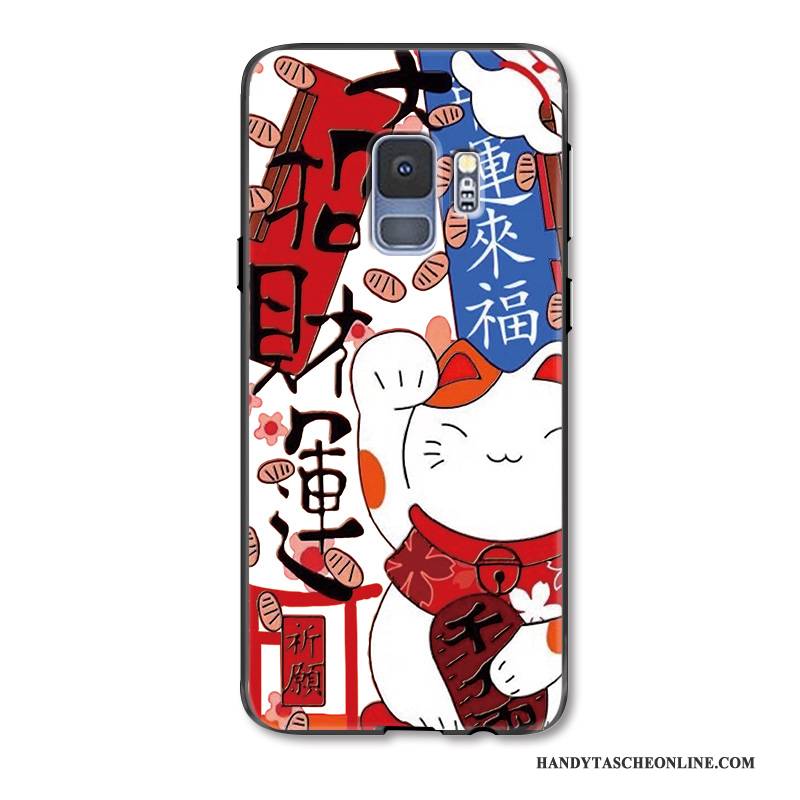 Hülle Samsung Galaxy S9+ Karikatur Reichtum Hängende Verzierungen, Case Samsung Galaxy S9+ Prägung Nette Katzen