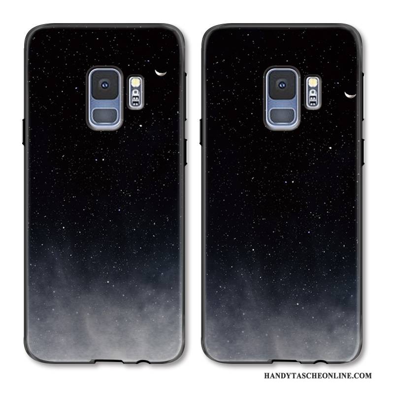 Hülle Samsung Galaxy S9 Kreativ Schwarz Handyhüllen, Case Samsung Galaxy S9 Taschen Persönlichkeit Sternenhimmel