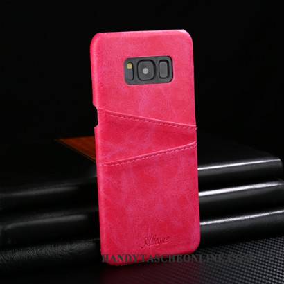 Hülle Samsung Galaxy S9+ Lederhülle Hintere Abdeckung Rot, Case Samsung Galaxy S9+ Mode Anti-sturz