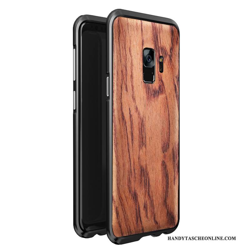 Hülle Samsung Galaxy S9 Metall Holz Nubuck, Case Samsung Galaxy S9 Schutz Handyhüllen Hintere Abdeckung