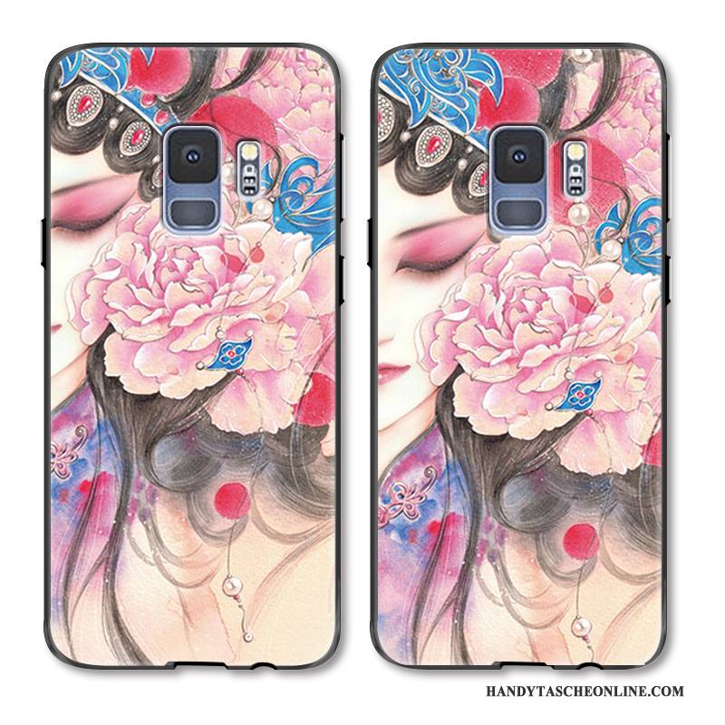 Hülle Samsung Galaxy S9 Mode Anti-sturz Handyhüllen, Case Samsung Galaxy S9 Prägung Hua Dan Chinesische Art
