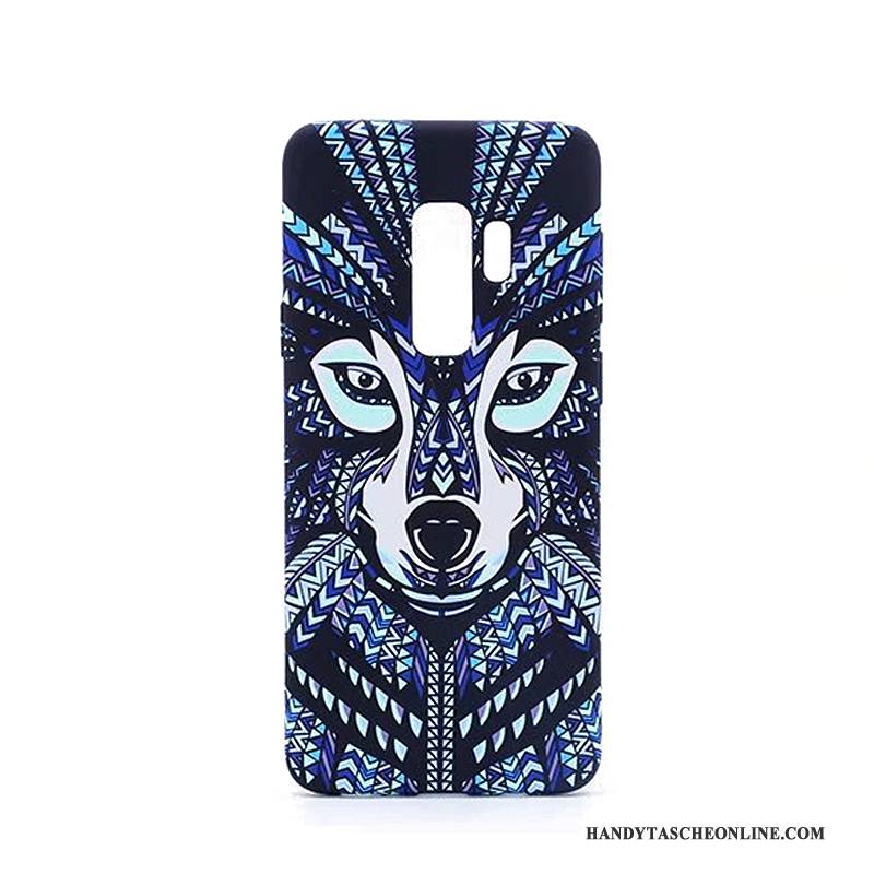 Hülle Samsung Galaxy S9+ Prägung Trend Leuchtende, Case Samsung Galaxy S9+ Karikatur Handyhüllen Nubuck