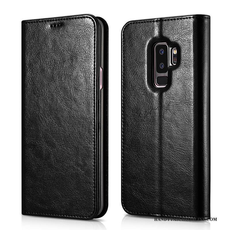 Hülle Samsung Galaxy S9+ Taschen Anti-sturz Karte, Case Samsung Galaxy S9+ Lederhülle Trend Schwarz