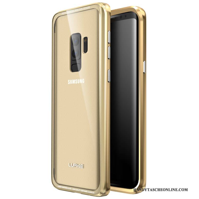 Hülle Samsung Galaxy S9+ Taschen Hintere Abdeckung Anti-sturz, Case Samsung Galaxy S9+ Schutz Glas Gold