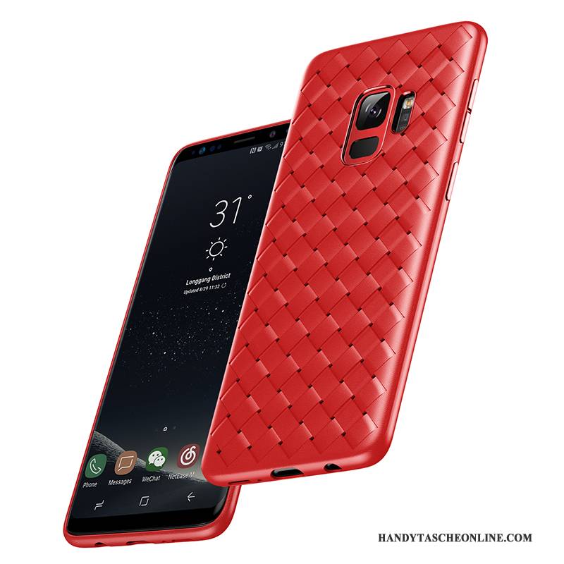 Hülle Samsung Galaxy S9 Taschen Rot Handyhüllen, Case Samsung Galaxy S9 Schutz Anti-sturz