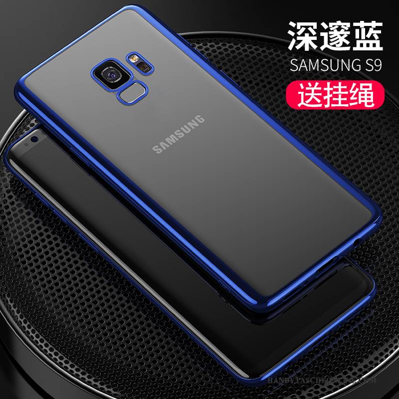 Hülle Samsung Galaxy S9 Taschen Schlank Transparent, Case Samsung Galaxy S9 Weiche Anti-sturz Dunkelblau