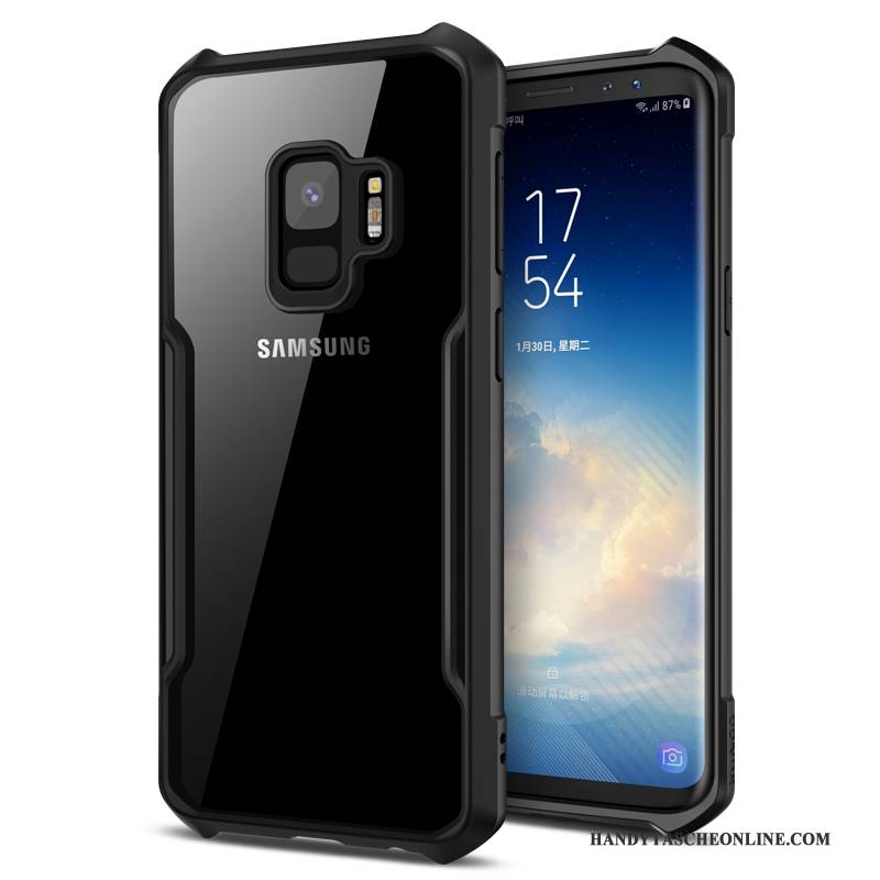 Hülle Samsung Galaxy S9 Taschen Schwarz Handyhüllen, Case Samsung Galaxy S9 Schutz Transparent Anti-sturz