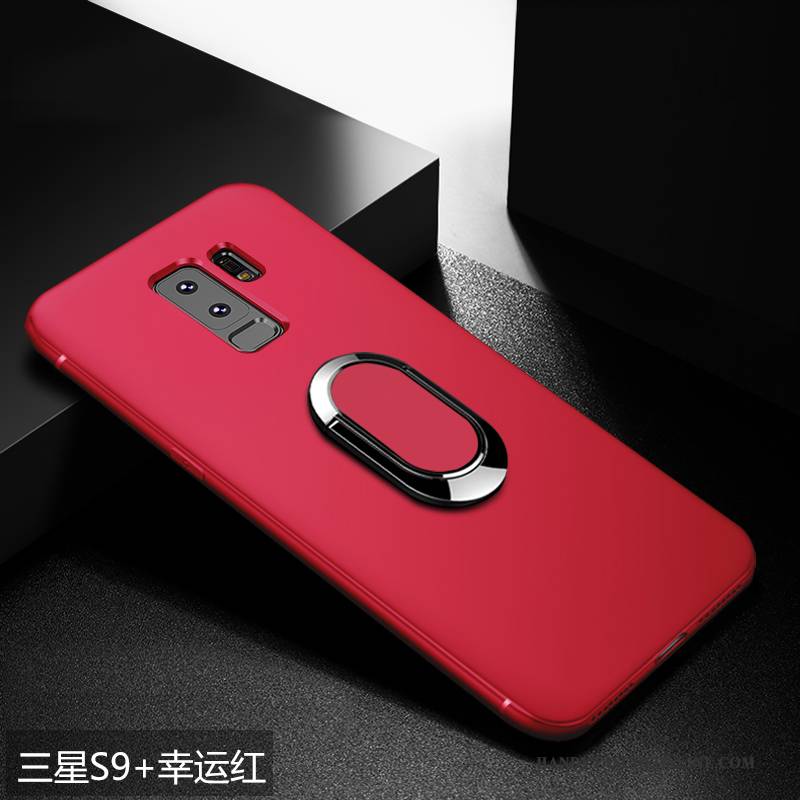 Hülle Samsung Galaxy S9+ Weiche Handyhüllen Nubuck, Case Samsung Galaxy S9+ Taschen Rot Anti-sturz