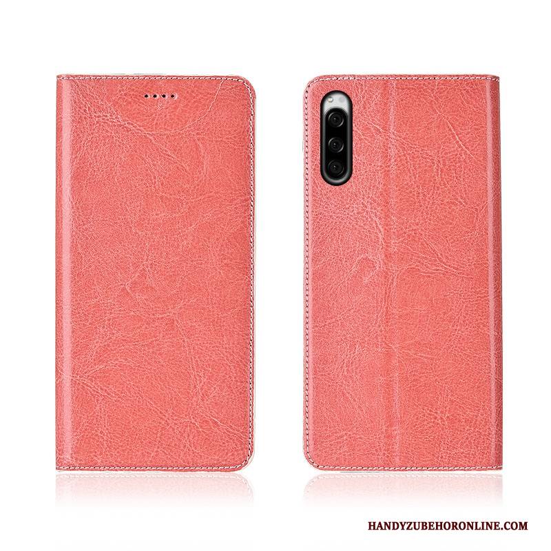 Hülle Sony Xperia 5 Schutz Anti-sturz Handyhüllen, Case Sony Xperia 5 Lederhülle Rosa Muster