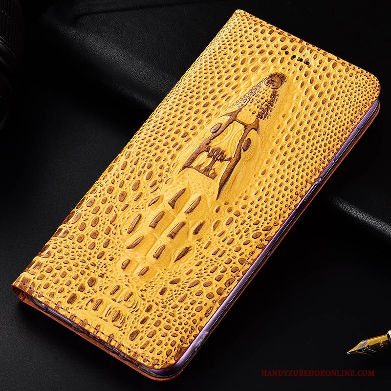 Hülle Sony Xperia 5 Schutz Anti-sturz Krokodilmuster, Case Sony Xperia 5 Taschen Gelb Handyhüllen