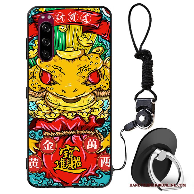 Hülle Sony Xperia 5 Taschen Chinesische Art Anti-sturz, Case Sony Xperia 5 Weiche Gelb Trend