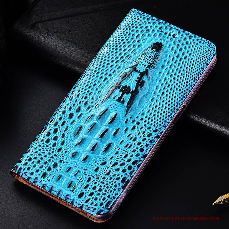 Hülle Sony Xperia L3 Taschen Blau Anti-sturz, Case Sony Xperia L3 Lederhülle Krokodilmuster Handyhüllen