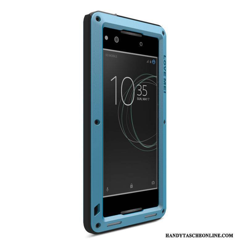 Hülle Sony Xperia Xa1 Metall Anti-sturz Blau, Case Sony Xperia Xa1 Schutz Drei Verteidigungen Handyhüllen