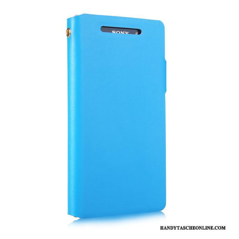 Hülle Sony Xperia Z2 Schutz Blau Handyhüllen, Case Sony Xperia Z2 Leder
