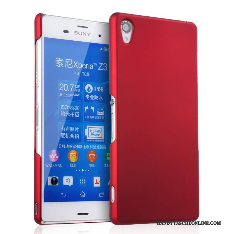 Hülle Sony Xperia Z5 Schutz Nubuck Schwer, Case Sony Xperia Z5 Handyhüllen Rot