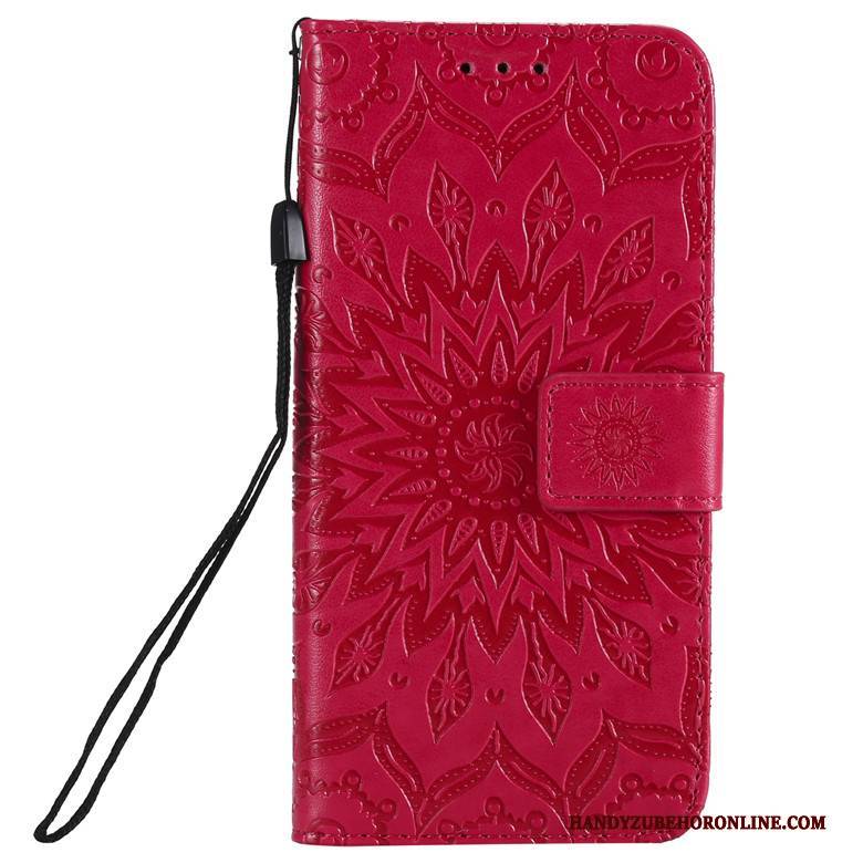 Hülle Xiaomi Mi 10 Pro Folio Rot Handyhüllen, Case Xiaomi Mi 10 Pro Lederhülle Sonne Mini