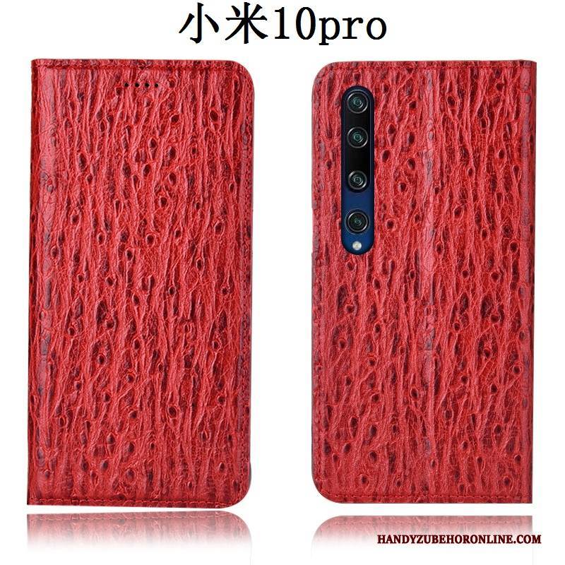 Hülle Xiaomi Mi 10 Pro Schutz Rot Muster, Case Xiaomi Mi 10 Pro Folio Anti-sturz Handyhüllen