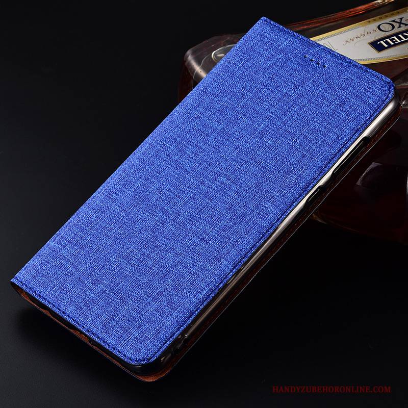 Hülle iPhone 11 Pro Folio Baumwolle Und Leinen Anti-sturz, Case iPhone 11 Pro Taschen Handyhüllen Blau
