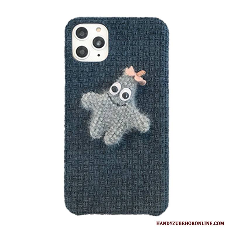 Hülle iPhone 11 Pro Karikatur Blau Anti-sturz, Case iPhone 11 Pro Silikon Plüsch Handyhüllen