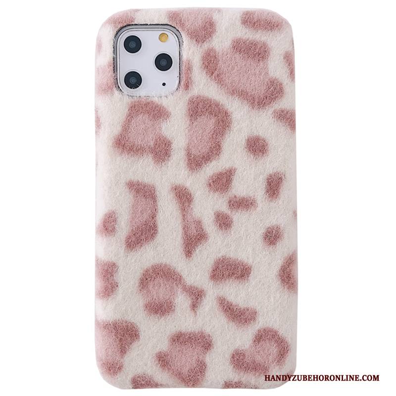 Hülle iPhone 11 Pro Max Kreativ Handyhüllen Leopard, Case iPhone 11 Pro Max Weiche Plüsch Persönlichkeit