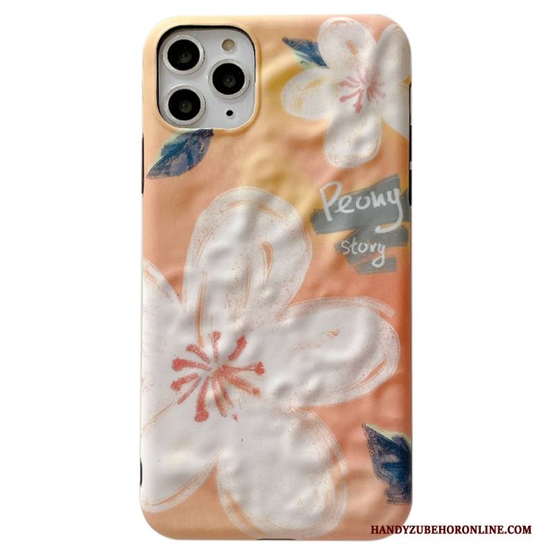 Hülle iPhone 11 Pro Rosa Blumen, Case iPhone 11 Pro Ölgemälde Persönlichkeit