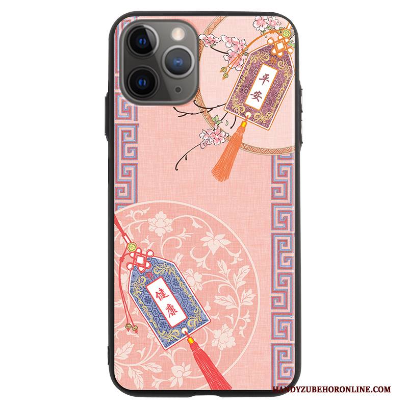 Hülle iPhone 11 Pro Silikon Chinesische Art Trendmarke, Case iPhone 11 Pro Kreativ Rosa Persönlichkeit