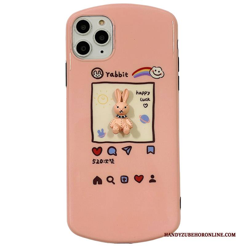 Hülle iPhone 11 Pro Weiche Rosa Häschen, Case iPhone 11 Pro Handyhüllen Dreidimensional