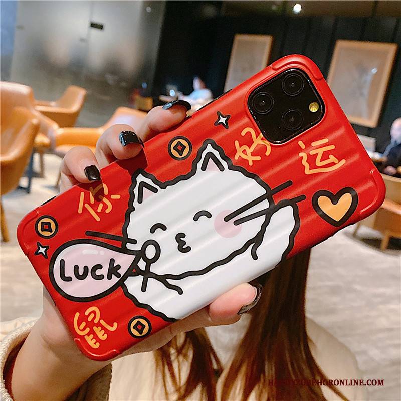 Hülle iPhone 11 Pro Weiche Rot Katzen, Case iPhone 11 Pro Kreativ Neu Anti-sturz