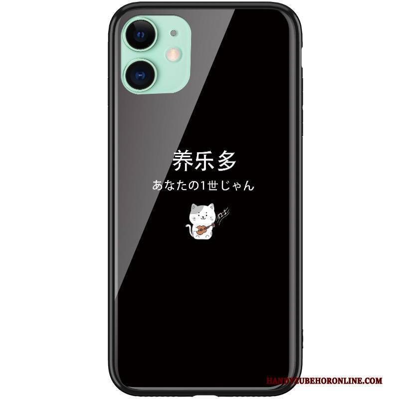 Hülle iPhone 12 Mini Karikatur Einfach Katzen, Case iPhone 12 Mini Kreativ Handyhüllen Schwarz