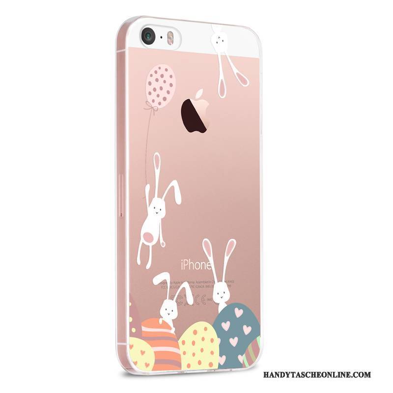 Hülle iPhone 5/5s Karikatur Rosa Transparent, Case iPhone 5/5s Silikon Nette Handyhüllen