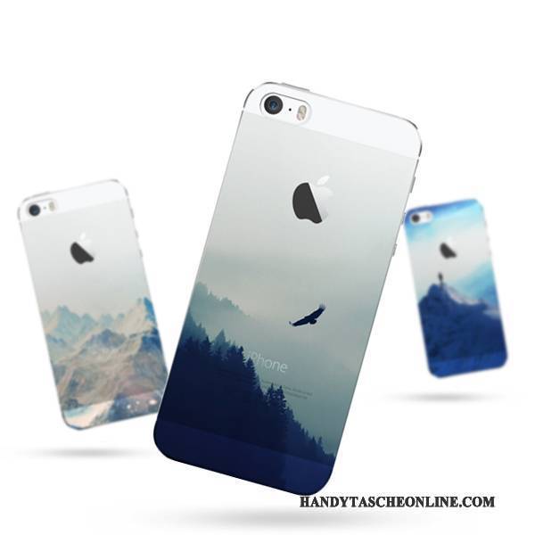 Hülle iPhone 5/5s Kreativ Transparent Einfach, Case iPhone 5/5s Schutz Trend Blau