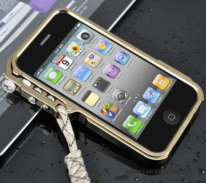 Hülle iPhone 5/5s Metall Gold Handyhüllen, Case iPhone 5/5s Trend Grenze