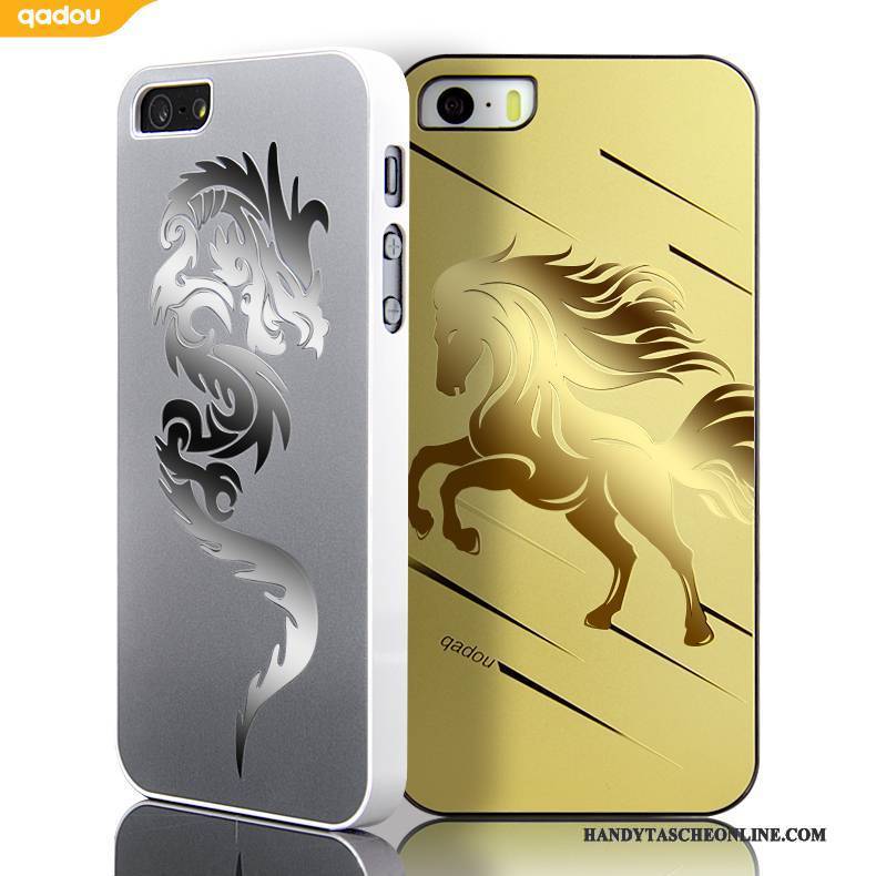 Hülle iPhone 5/5s Metall Gold Silber, Case iPhone 5/5s Handyhüllen