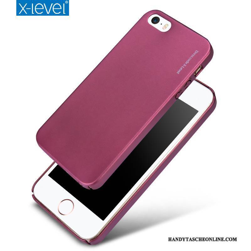 Hülle iPhone 5/5s Taschen Nubuck Handyhüllen, Case iPhone 5/5s Schutz Lila Schlank