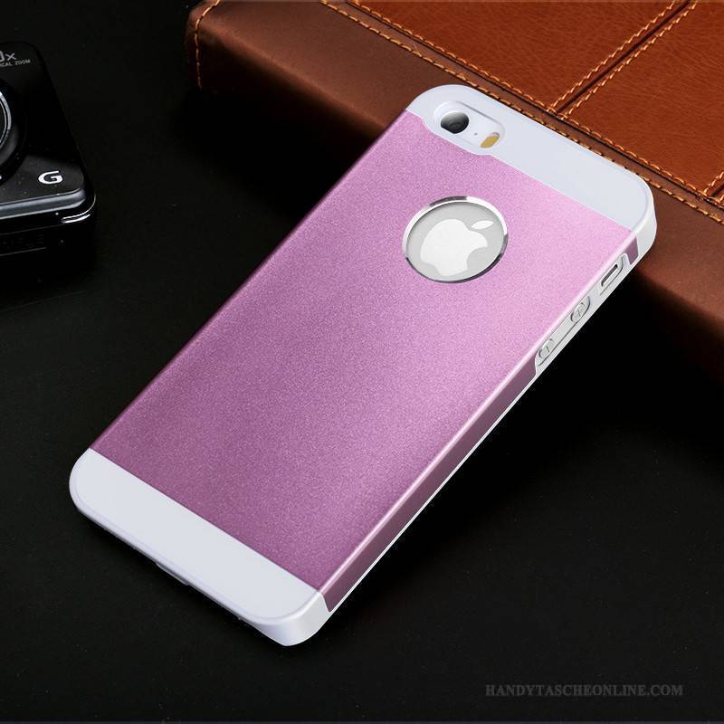 Hülle iPhone 5/5s Taschen Rosa Handyhüllen, Case iPhone 5/5s Metall Hintere Abdeckung