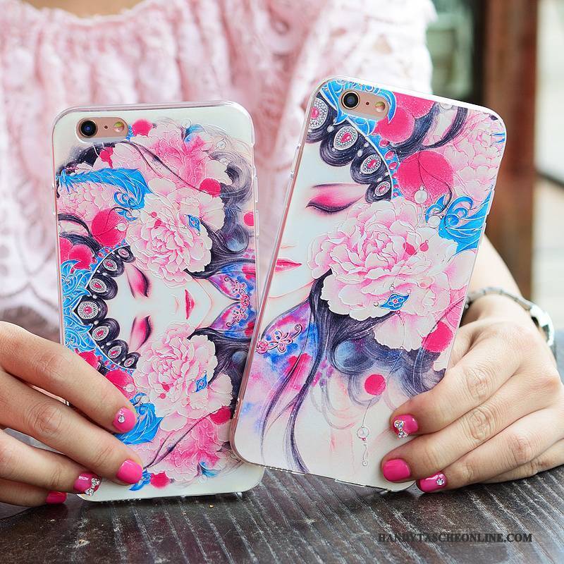 Hülle iPhone 6/6s Farbe Persönlichkeit Chinesische Art, Case iPhone 6/6s Kreativ Handyhüllen Hua Dan