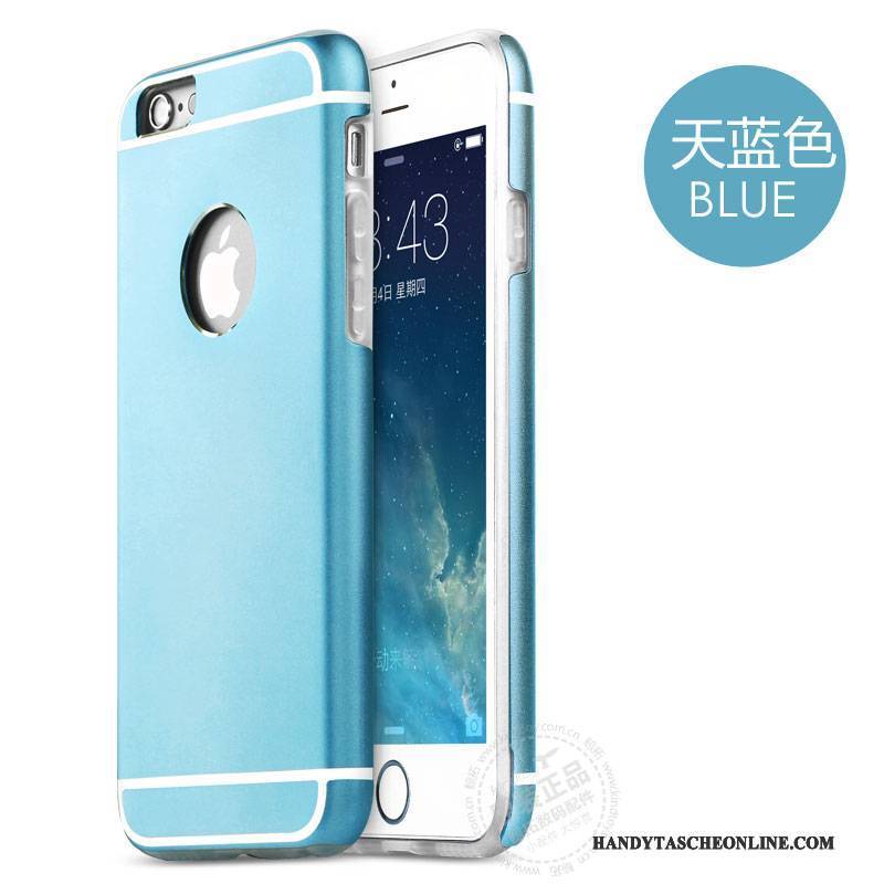 Hülle iPhone 6/6s Metall Anti-sturz Grenze, Case iPhone 6/6s Schutz Handyhüllen Blau