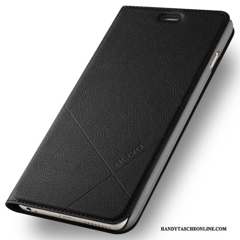 Hülle iPhone 6/6s Plus Lederhülle Anti-sturz Handyhüllen, Case iPhone 6/6s Plus Folio Schwer Schwarz