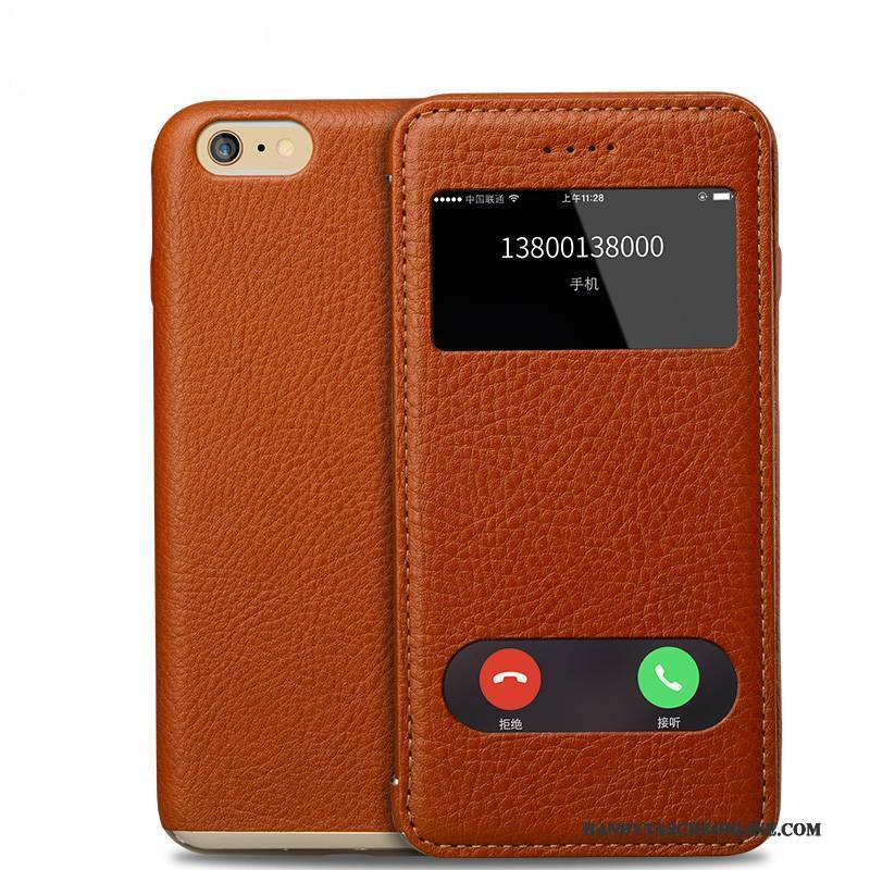 Hülle iPhone 6/6s Plus Lederhülle Kuh Handyhüllen, Case iPhone 6/6s Plus Leder