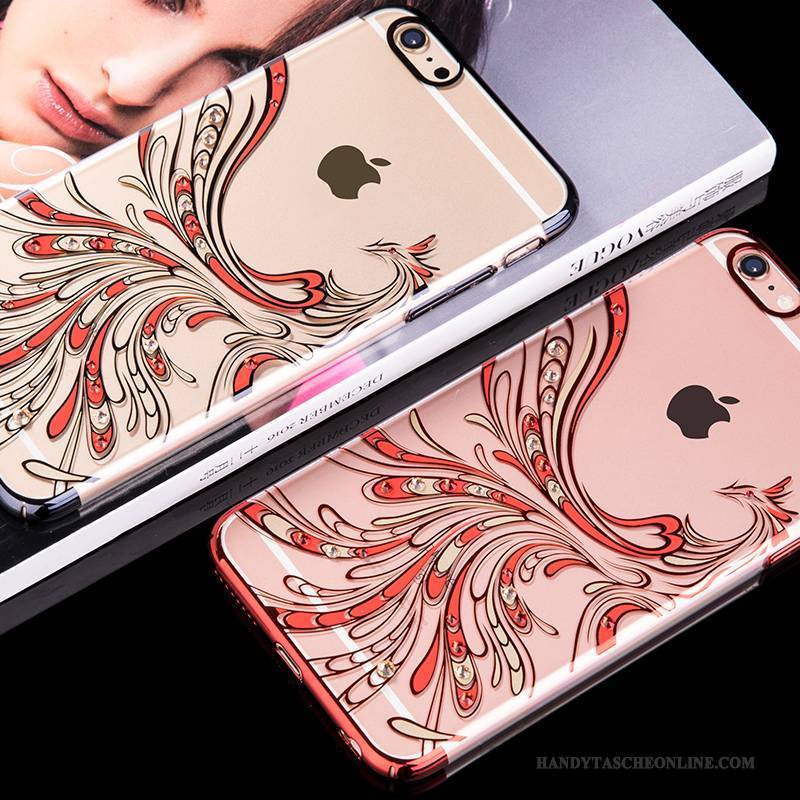 Hülle iPhone 6/6s Plus Luxus Gold Handyhüllen, Case iPhone 6/6s Plus Taschen Transparent Rot